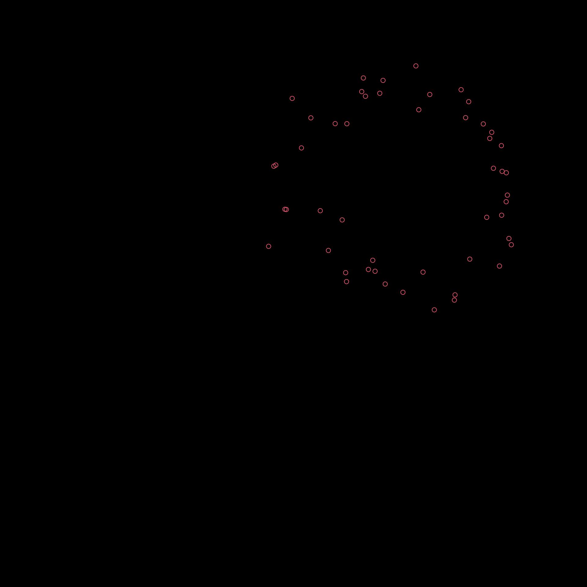 One sees 100 dots placed on the circumference of two circles, albeit with some additional noise added per person. 
